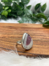 Sterling Silver Pink Tourmaline in Quartz Ring – Self-Love, Healing & Heart Energy (Adjustable)
