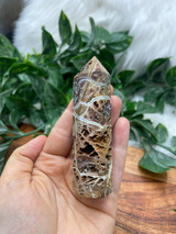 Volcanic Vent Agate with Quartz Tower – Earth Fire Energy, Grounding & Strength