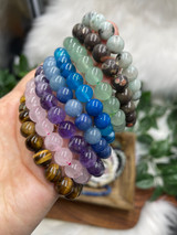 Lucky Dip Crystal Bead Bracelet – Natural Gemstone Stretch Bracelet | Rose Quartz, Amethyst, Aventurine, Tiger Eye & More