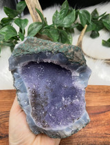 Amethyst Druzy Agate Geode | Natural Amethyst Crystal Cluster | Raw Amethyst Cave | Spiritual Protection Stone