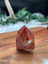 Natural Red Jasper with raw base and polished point