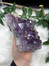 Amethyst with Cubic Calcite Cluster