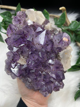 Amethyst with Cubic Calcite Cluster