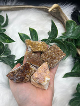 Wholesale lot of Citrine clusters with sparkling golden druzy points. Perfect for crystal shops, resale, gift boxes, abundance bowls, energy kits and uplifting displays.
