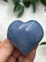 Angelite heart crystal for peace, emotional calm, gentle communication and angelic guidance.