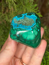 Polished Malachite and Chrysocolla freeform