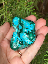 Polished Malachite and Chrysocolla freeform