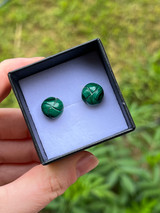 Malachite Stud Earrings for protection, confidence and positive change. Beautiful crystal jewellery to support transformation, courage and heart energy.