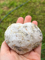 Clear Quartz Geode Heart with sparkling druzy centre. A beautiful crystal for clarity, cleansing, amplification, meditation and heart-centred energy.