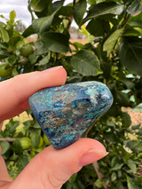 XL hand-cut Shattuckite tumbled stones, known for supporting truth, intuition and clear communication.