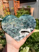 A Grade Moss Agate Heart XL