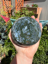Moss Agate Hand Carved Bowl