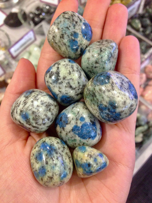 K2 (Azurite in Granite) Tumbled Stone