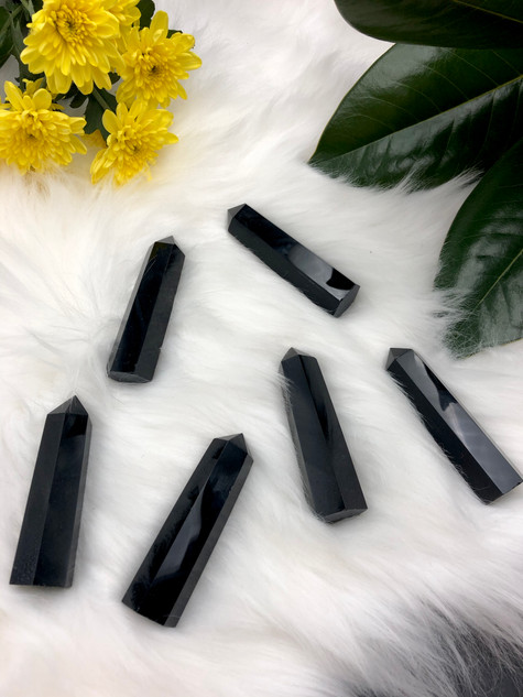 obsidian points