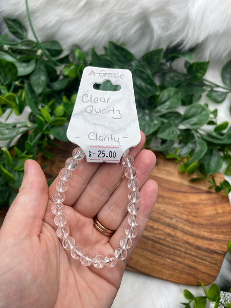 Clear Quartz Bead Bracelet – A-Grade, Master Healer & Energy Amplifier Clear Quartz Bead Bracelet – A-Grade, Master Healer & Energy Amplifier