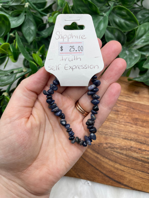 Sapphire Chip Bracelet – Wisdom, Truth & Spiritual Protection Sapphire Chip Bracelet – Wisdom, Truth & Spiritual Protection