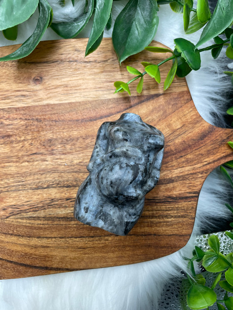 Larvikite Pregnant Goddess Carving – Protection, Patience & Inner Strength Larvikite Pregnant Goddess Carving – Protection, Patience & Inner Strength