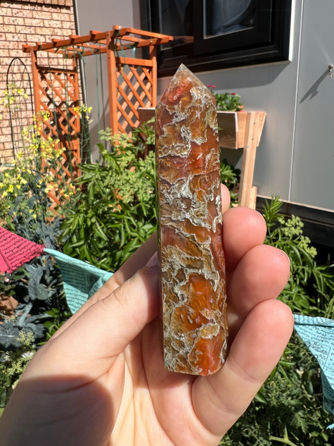 Red Moss Agate tower no.1