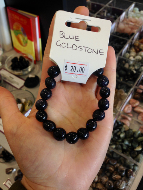 Blue Goldstone  - polished pebble Bracelet