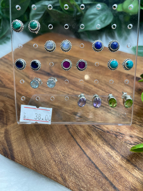 Surprise Me! Sterling Silver Gemstone Stud Earrings – Lucky Dip Pair