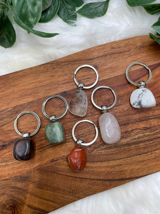 Crystal Tumbled Stone Keyrings · Lucky Dip