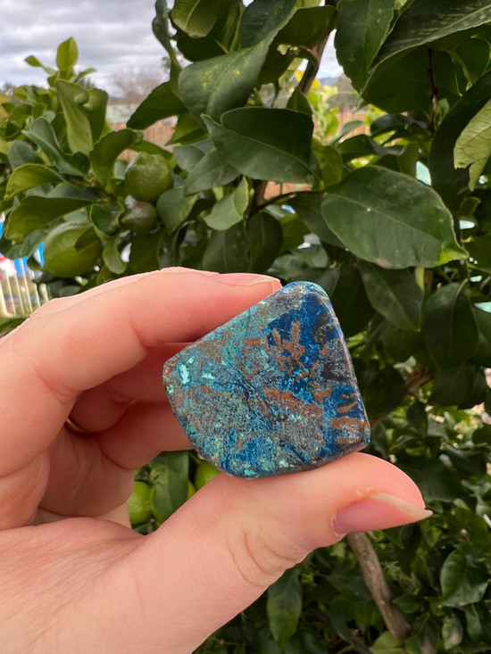 XL hand-cut Shattuckite tumbled stones, known for supporting truth, intuition and clear communication.