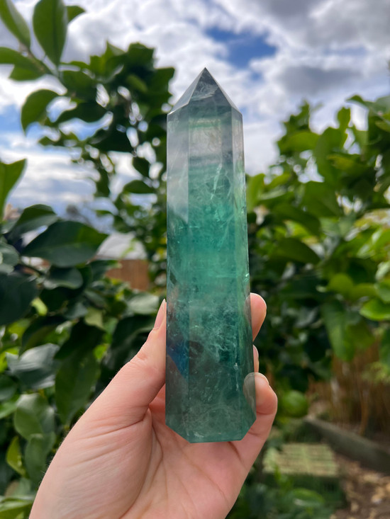 Green Fluorite Tower, Large  – Clarity, Balance & Intuitive Insight