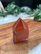 Natural Red Jasper with raw base and polished point