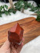 Natural Red Jasper with raw base and polished point