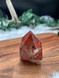Natural Red Jasper with raw base and polished point
