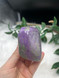Polished Serpentine with Stichtite freeform featuring green and purple natural patterning.