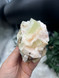Apophyllite with Stillbite cluster featuring sparkling clear points and soft peach formations. A beautiful crystal for peace, clarity, meditation and gentle calming energy.