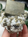 A Grade Pyrite on Quartz with Galena collector specimen for abundance, protection, grounding and clarity. A striking natural mineral display piece.