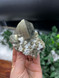 A Grade Pyrite on Quartz with Galena collector specimen for abundance, protection, grounding and clarity. A striking natural mineral display piece.