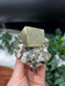 A Grade Pyrite on Quartz with Galena collector specimen for abundance, protection, grounding and clarity. A striking natural mineral display piece.