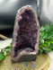 Large Amethyst Cathedral Geode with deep purple druzy crystals. A beautiful statement piece for peace, protection, intuition, cleansing and spiritual calm.