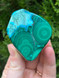 Polished Malachite and Chrysocolla freeform