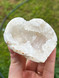 Clear Quartz Geode Heart with sparkling druzy centre. A beautiful crystal for clarity, cleansing, amplification, meditation and heart-centred energy.