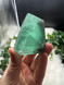 Discover a unique green Fluorite freeform with beautiful natural inclusions. A striking collector’s crystal associated with clarity, focus and balance.