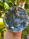 Moss Agate Hand Carved Bowl