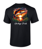 Heritage Pride Mens Tree Fishing Scenery With Bass Fish Short Sleeve T-Shirt