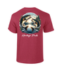 Heritage Pride Mens Bass Fish Flowers & Birds Scenery Short Sleeve T-Shirt