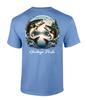 Heritage Pride Mens Bass Fish Flowers & Birds Scenery Short Sleeve T-Shirt