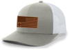 Christian American Flag Cross Leather Patch Trucker