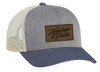 Script Leather Patch Trucker Snapback Hat