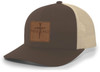 Christian Redeemed Cross Leather Patch Trucker