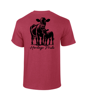 Heritage Pride Mens Mom Cow & Baby Calf Short Sleeve T-Shirt