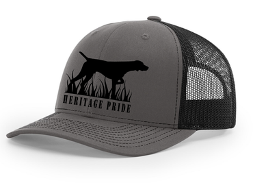 Heritage Pride Mens Dog Hunting In Grass Embroidered Mesh Back Trucker Hat