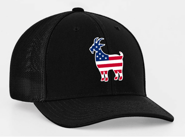 Youth American Filled Farm Animals Trucker, Goat, Black
