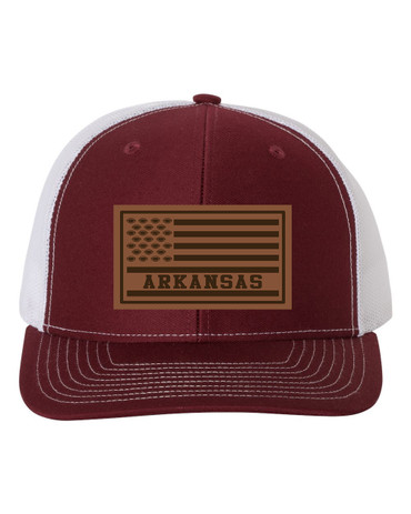 Arkansas College Football Leather Patch Trucker